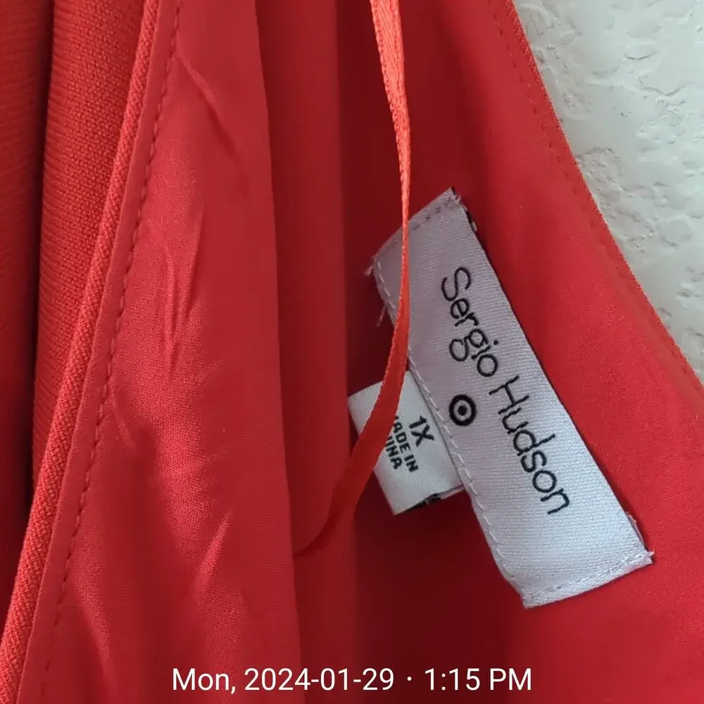 Sergio‎ Hudson x Target Women's One Shoulder Cut-Out Jumpsuit Red 1X EUC - Picture 6 of 7